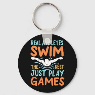 Real Athletes Swim Keychain