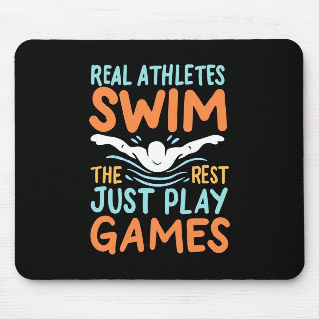 Real Athletes Swim Mouse Pad (Front)