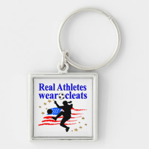 REAL ATHLETES WEAR CLEATS SOCCER DESIGN KEYCHAIN