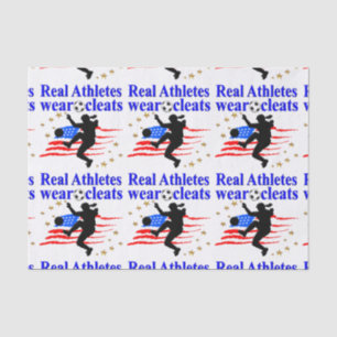 REAL ATHLETES WEAR CLEATS SOCCER DESIGN TISSUE PAPER