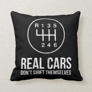 Real Cars Dont Shift Themselves Drifting Design Throw Pillow