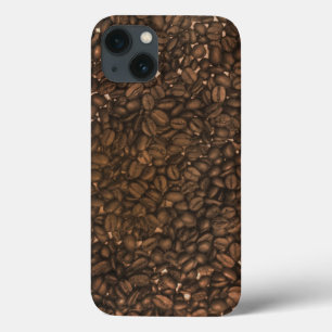 Real coffee beans pattern for caffeine lovers iPhone 13 case