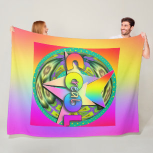 Real Cool Rainbow  Fleece Blanket