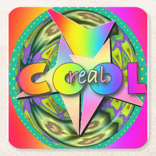 Real Cool Square Paper Coaster