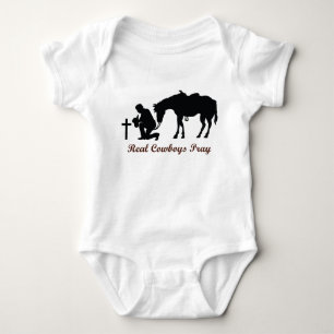 Real Cowboys Pray Baby Bodysuit
