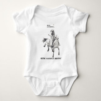 Real Cowboys Ride Saddle Bronc Baby Bodysuit