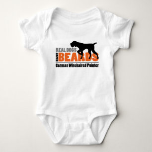 Real Dogs Have Beards - German Wirehaired Pointer Baby Bodysuit