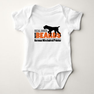 Real Dogs Have Beards - German Wirehaired Pointer Baby Bodysuit
