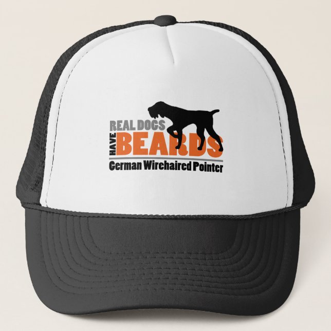 Real Dogs Have Beards - German Wirehaired Pointer Trucker Hat (Front)