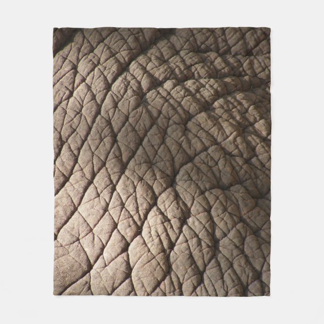Real Elephant Skin Texture, Wrinkled. Fleece Blanket (Front)