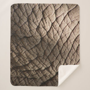 Real Elephant Skin Texture, Wrinkled. Sherpa Blanket