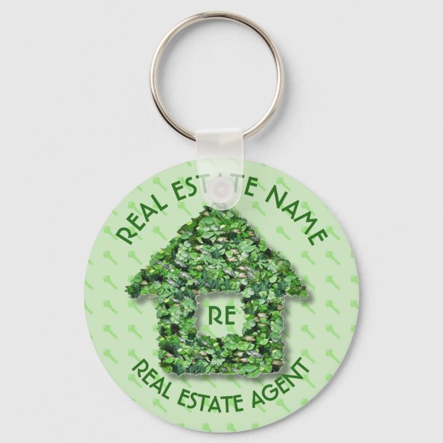 Real Estate Agency And Business Name Keychain (Front)