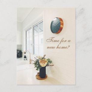 Real Estate Agent Advertising Time for a New Home Postcard