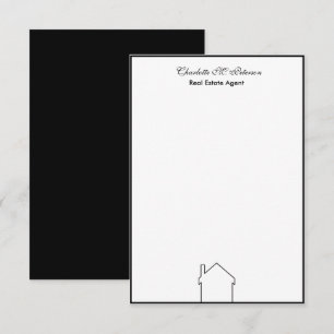 Real Estate Agent Black And White House Card