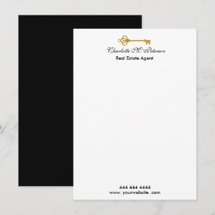 Real Estate Agent Black And White Minimalist  Card