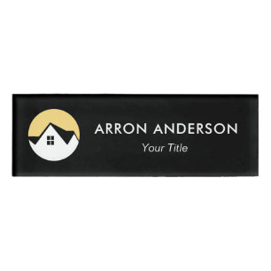 Real Estate Agent Black Name Tag