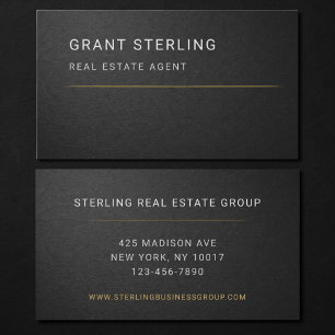 Real Estate Agent Black Professional Business Card