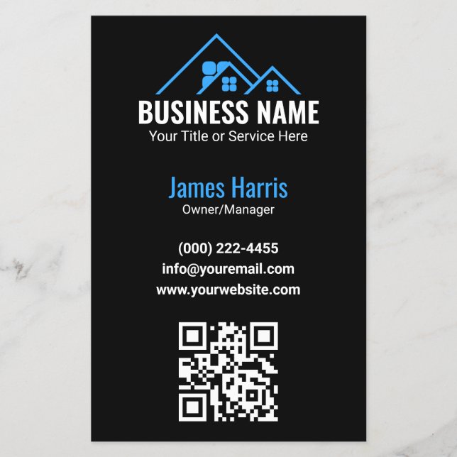 Real Estate Agent Blue House Logo Flyer (Front)