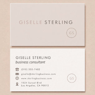 Real Estate Agent Blush Pink Minimalist Luxury  Business Card