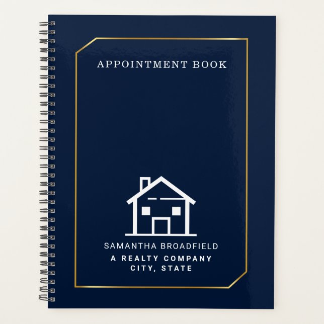 Real Estate Agent Broker Logo Appointment Book Planner (Front)