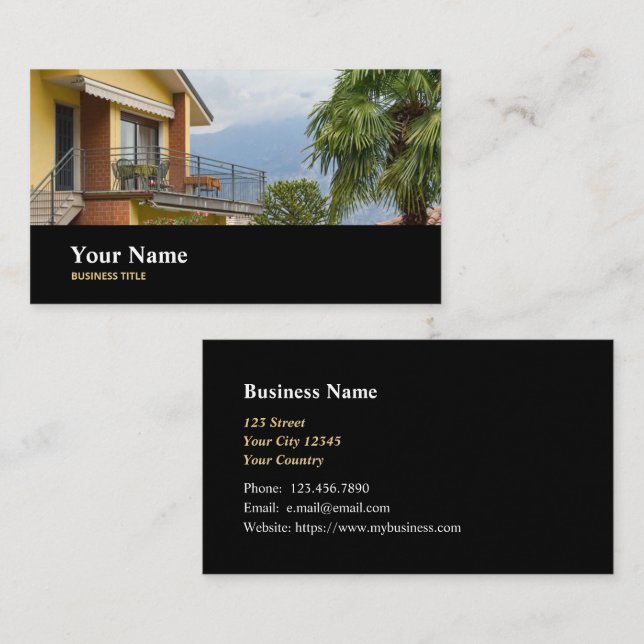 Real Estate Agent Broker Realtor Appraiser Business Card (Front/Back)