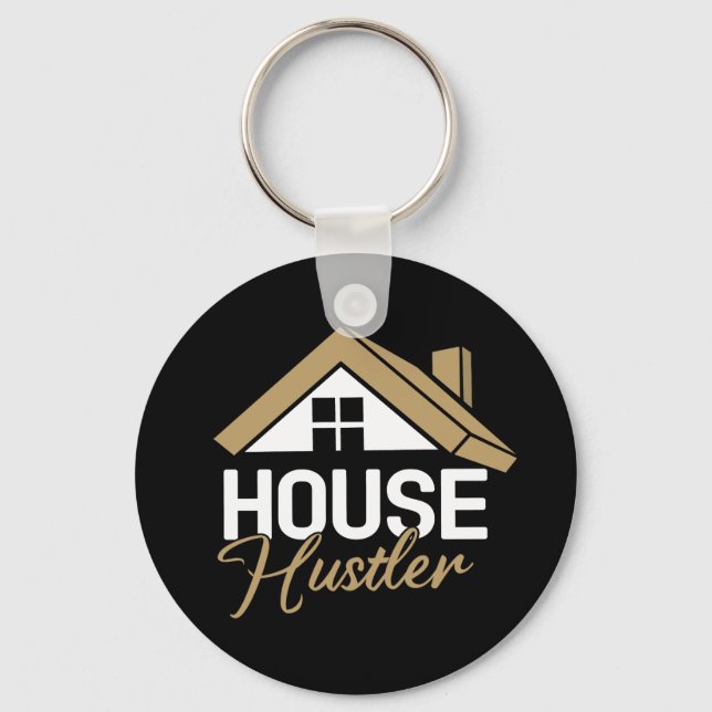 Real Estate Agent Broker Realtor House Hustler Keychain (Back)