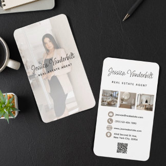 Real Estate Agent Business Card Template | QR Code