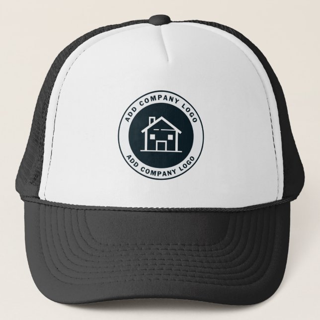 Real Estate Agent Business Logo Employees Swag Trucker Hat (Front)