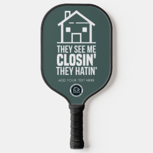 Real Estate Agent Business Logo Personalized Pickleball Paddle