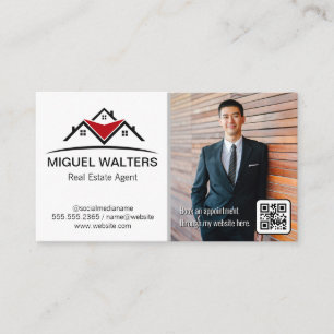 Real Estate Agent   Business Man   QR Code Card
