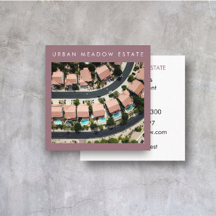 Real Estate Agent Buy & Sell Property Square Business Card