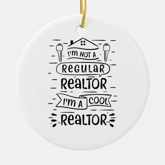 Real Estate Agent Ceramic Ornament (Front)