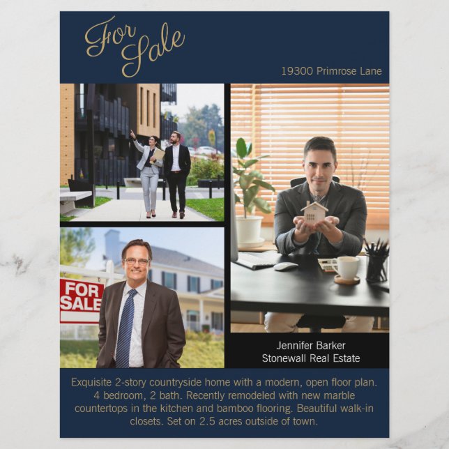 Real Estate Agent | Custom Logo Property Branding Flyer (Front)