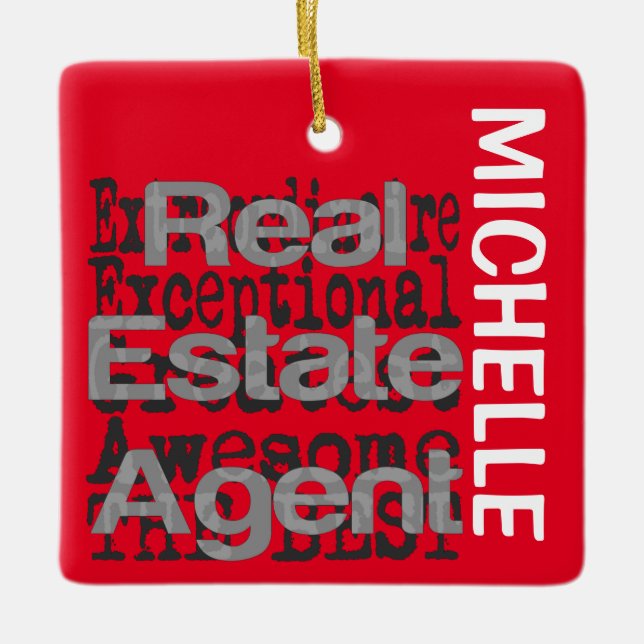 Real Estate Agent Extraordinaire CUSTOM Ceramic Ornament (Front)
