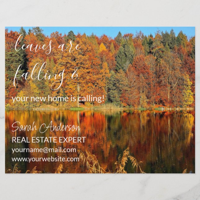 Real Estate Agent FALL  CARD shop sign Flyer (Front)