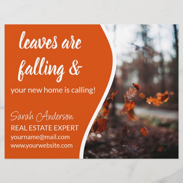 Real Estate Agent FALL  CARD shop sign Flyer (Front)