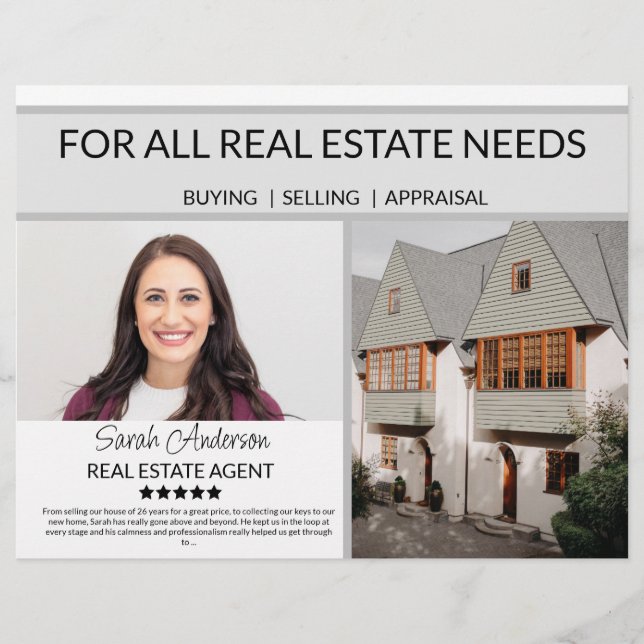 Real Estate Agent farming  CARD shop sign Flyer (Front)