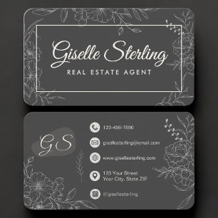 Real Estate Agent Floral Business Card