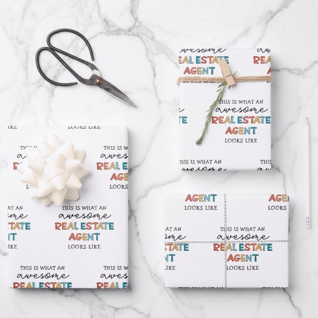 Real Estate Agent Funny Awesome Realtor Wrapping Paper Sheet (Front)