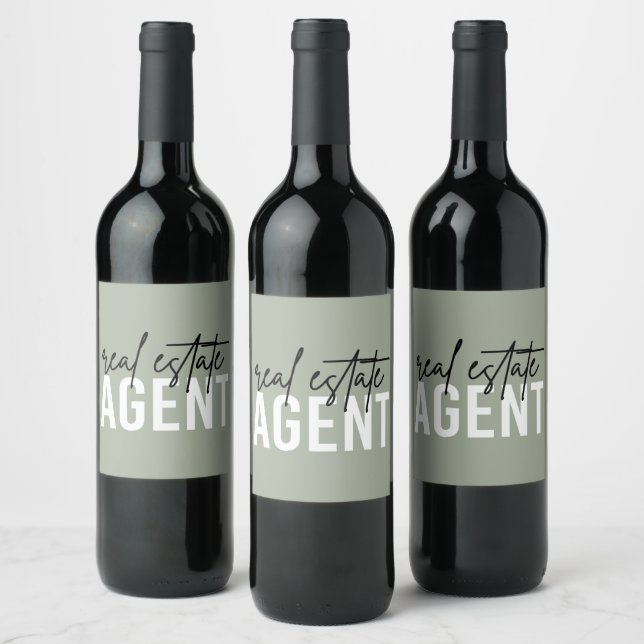 Real Estate Agent | Gifts for Realtor Wine Label (Bottles)