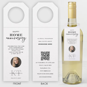 Real Estate Agent Happy Home Anniversary Bottle Tag