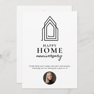 Real Estate Agent Happy Home Anniversary Modern Card