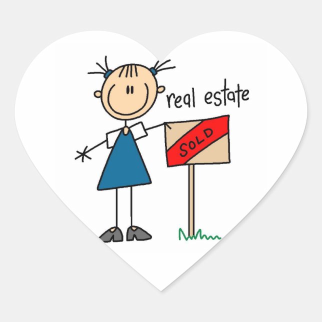 Real Estate Agent Heart Sticker (Front)