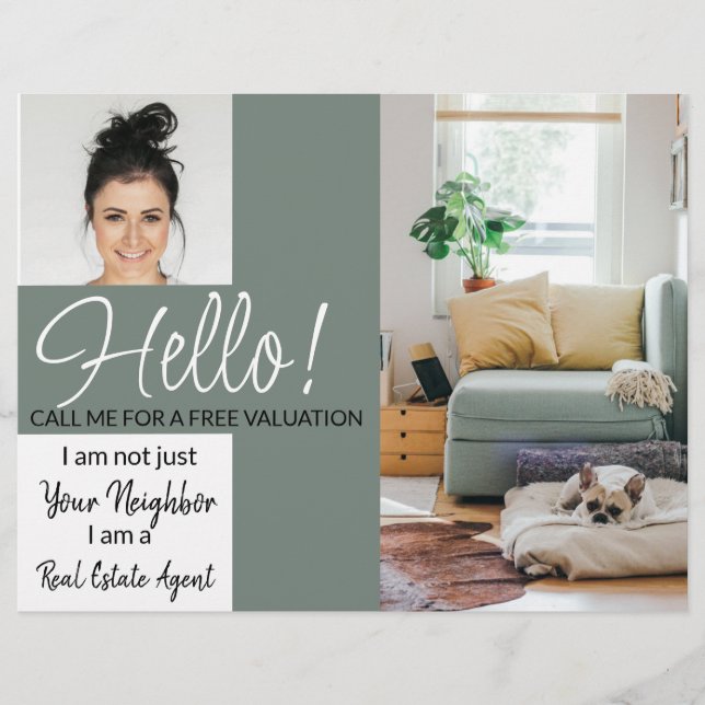 Real Estate Agent HELLO CARD shop sign Flyer (Front)