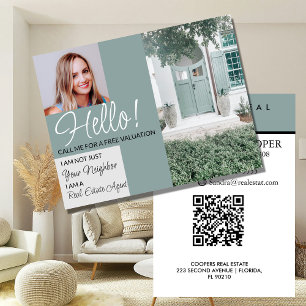 Real Estate Agent HELLO CARD shop sign Flyer