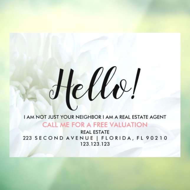 Real Estate Agent HELLO CARD sign  (Sheet 3)