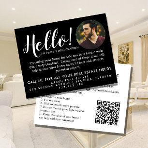 Real Estate Agent HELLO Spring checklist Announcem Announcement Postcard