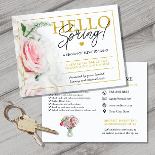 Real Estate Agent HELLO Spring checklist Announcement Postcard