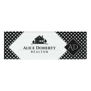 Real Estate Agent   Home   Initials Name Tag