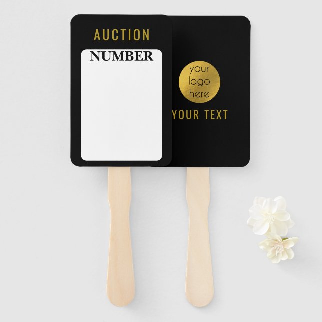 Real Estate Agent House Bidding Auction Paddle Hand Fan (Front and Back)